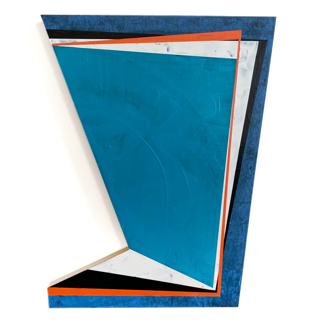 Richard Keen III, Form Singularity No. 251, 2021, Oil on shaped panel, 28" x 22" x 1 3/4" at Anita Rogers Gallery