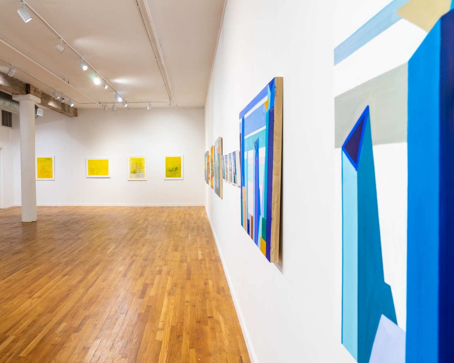 Installation view of&nbsp;Adrianne Lobel, Shirin Mirjamali &amp; nikki terry (2024) by Jon-Paul Rodriguez at Anita Rogers Gallery