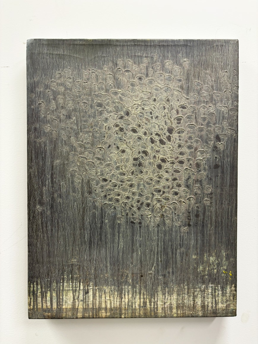 Wm. Dilworth, 14 as 1 #13, TouchMarks SpringGrey, 1999, Oil on canvas, 14 1/2&quot; x 11 1/2&quot; at Anita Rogers Gallery
