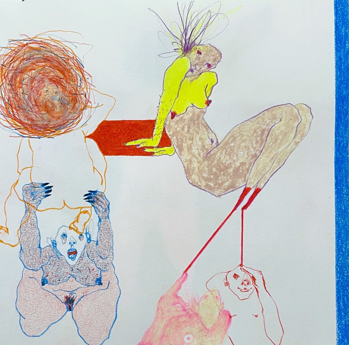 Shirin Mirjamali, Untitled, 2024, Mixed media on paper, 8&quot; x 8&quot;&nbsp; at Anita Rogers Gallery