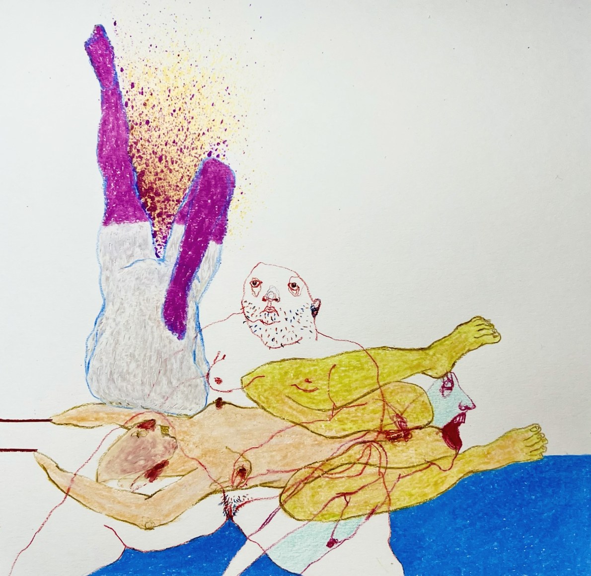 Shirin Mirjamali, Untitled, 2024, Mixed media on paper, 8&quot; x 8&quot;&nbsp; at Anita Rogers Gallery