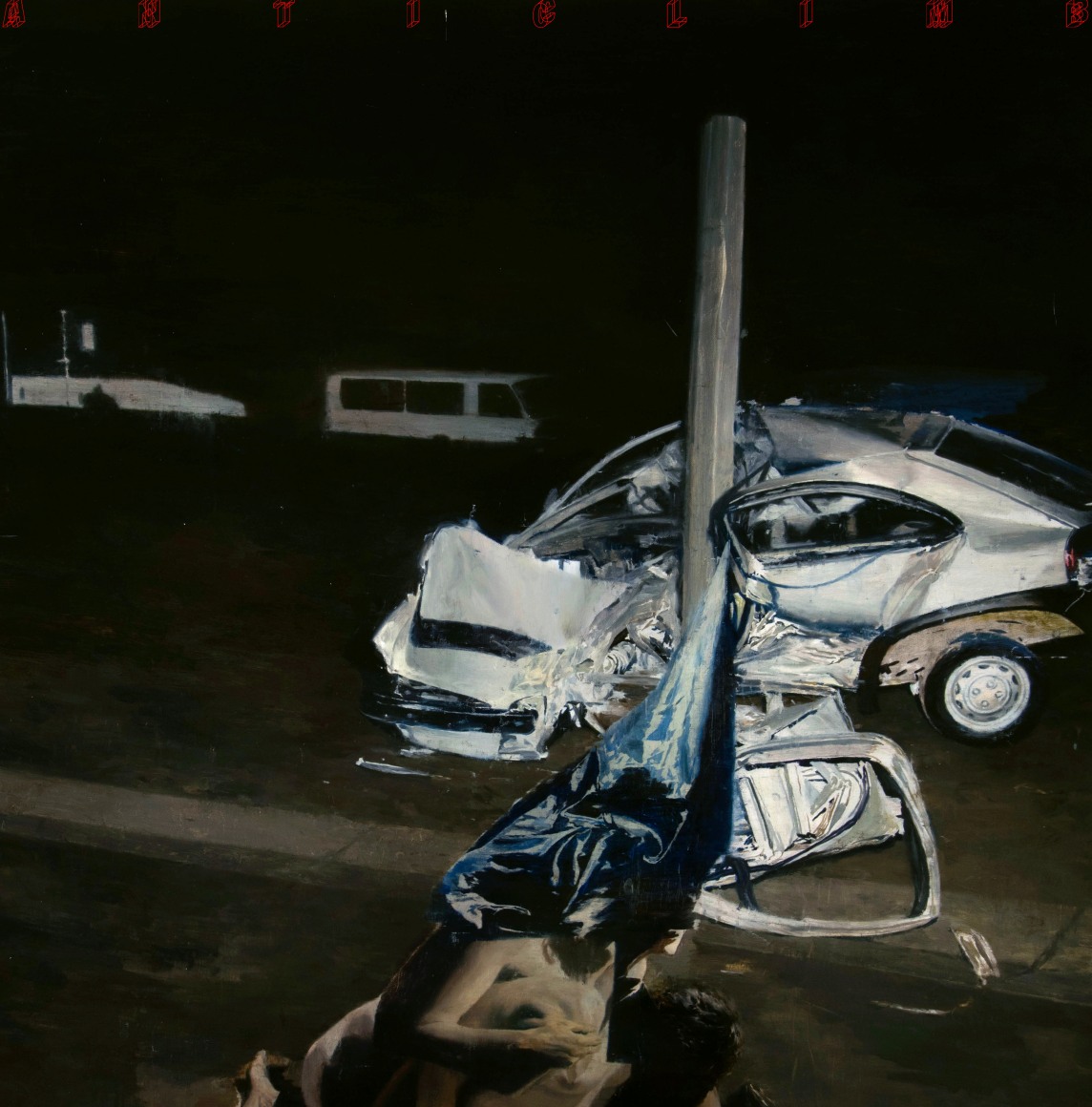 Phil Hale, ANTICLIMB, 2025, Oil on canvas, 51&rdquo; x&nbsp;51&rdquo; at Anita Rogers Gallery