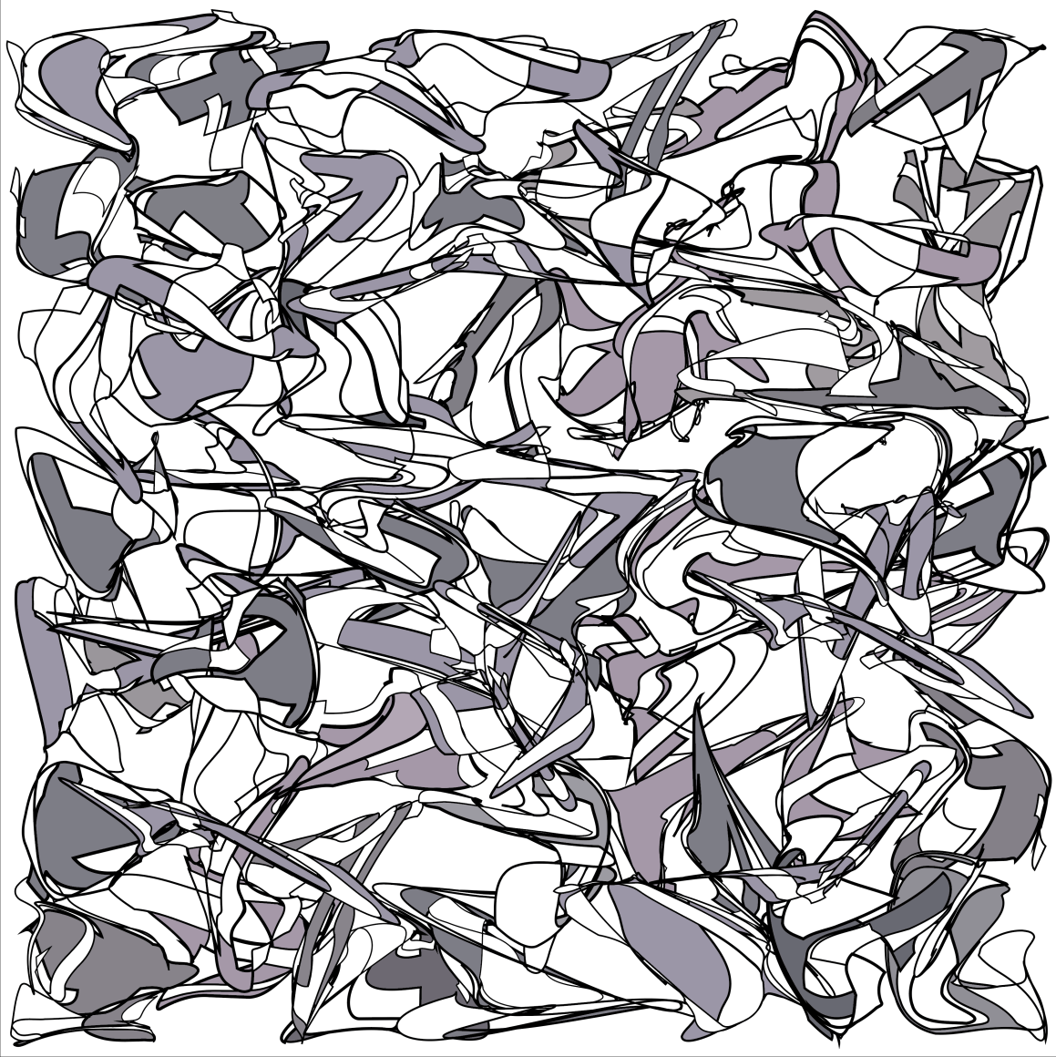 Henry Mandell, Mycelium 7D, 2024, UV polymer on linen, 38&quot; x 38&quot;, 1 of 2 at Anita Rogers Gallery