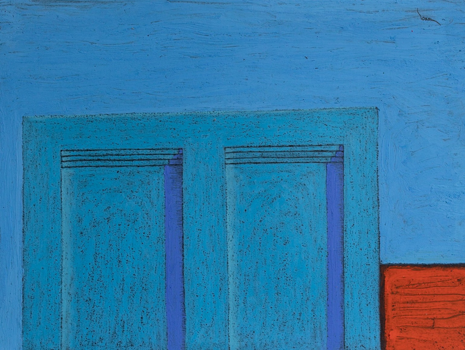 Igor Sokol. Stillness N.8. 2021. Oil pastel on paper. 9" x 12"