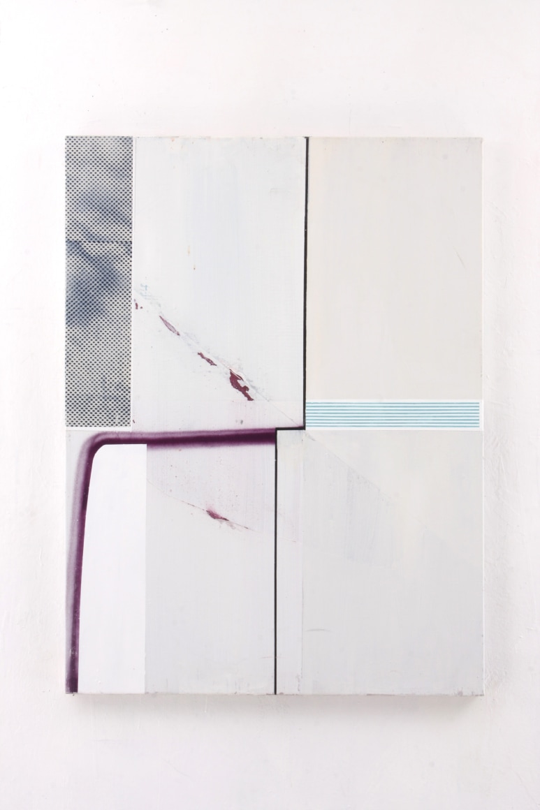 Gordon Moore, Untitled, 2018, Acrylic, latex and pumice on canvas, 40&quot; x 30&quot; at Anita Rogers Gallery