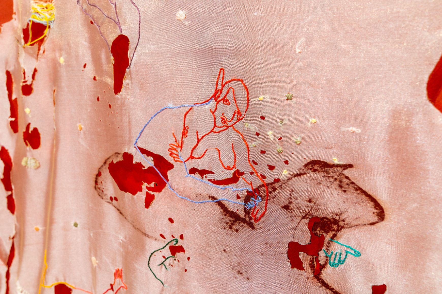 Installation view of Summer Group Exhibition -&nbsp;Adrianne Lobel, Shirin Mirjamali &amp; nikki terry&nbsp;(2024) at 494 Greenwich Street.