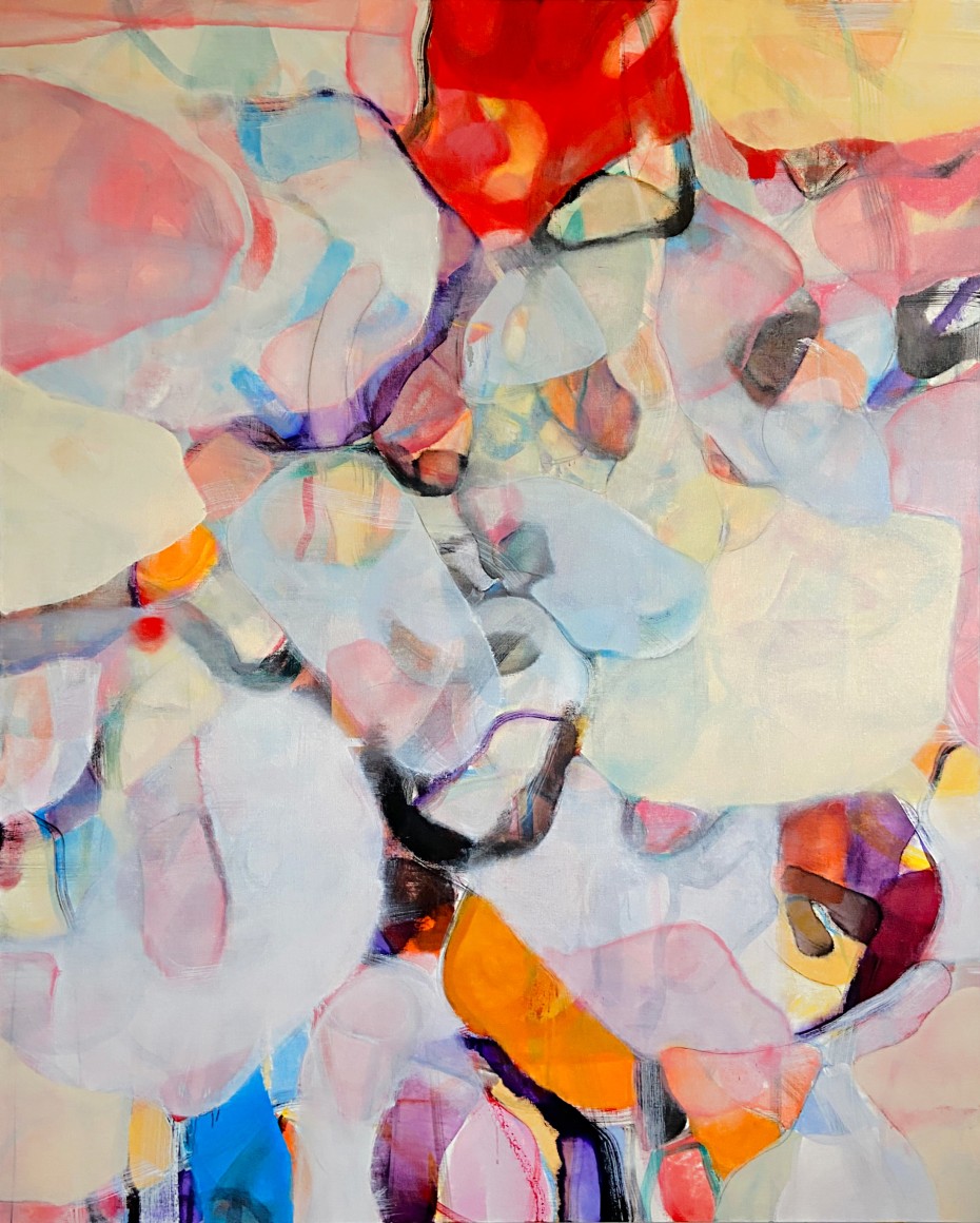 Robert Szot, Loud Love, 2022, Oil and charcoal on linen, 74" x 58"