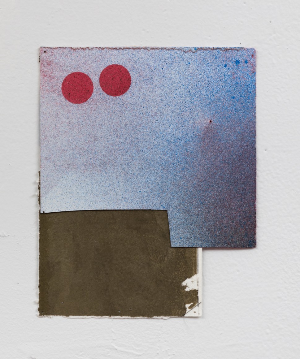 George Negroponte, Marriage II (made with Virva Hinnemo), 2019, Gouache and Spray Paint on Paper, 6 1/2&quot;  x 5 1/2&quot; at Anita Rogers Gallery