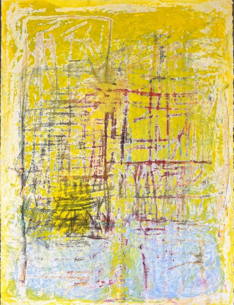 nikki terry, untitled #5, 2024, watercolor, oil pastel and oil paint on paper, 30&quot; x 22&quot;