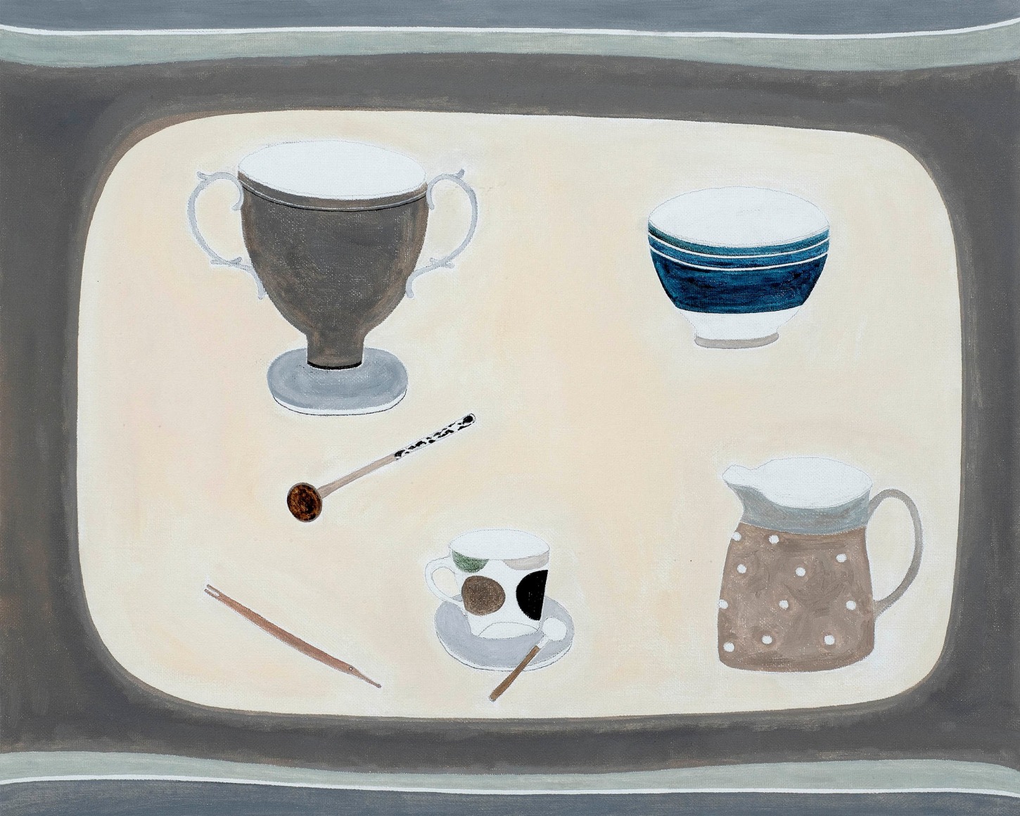 Rachel Nicholson, Arrangement, Spring 2008, 2008, Oil on board, 16" x 20" at Anita Rogers Gallery