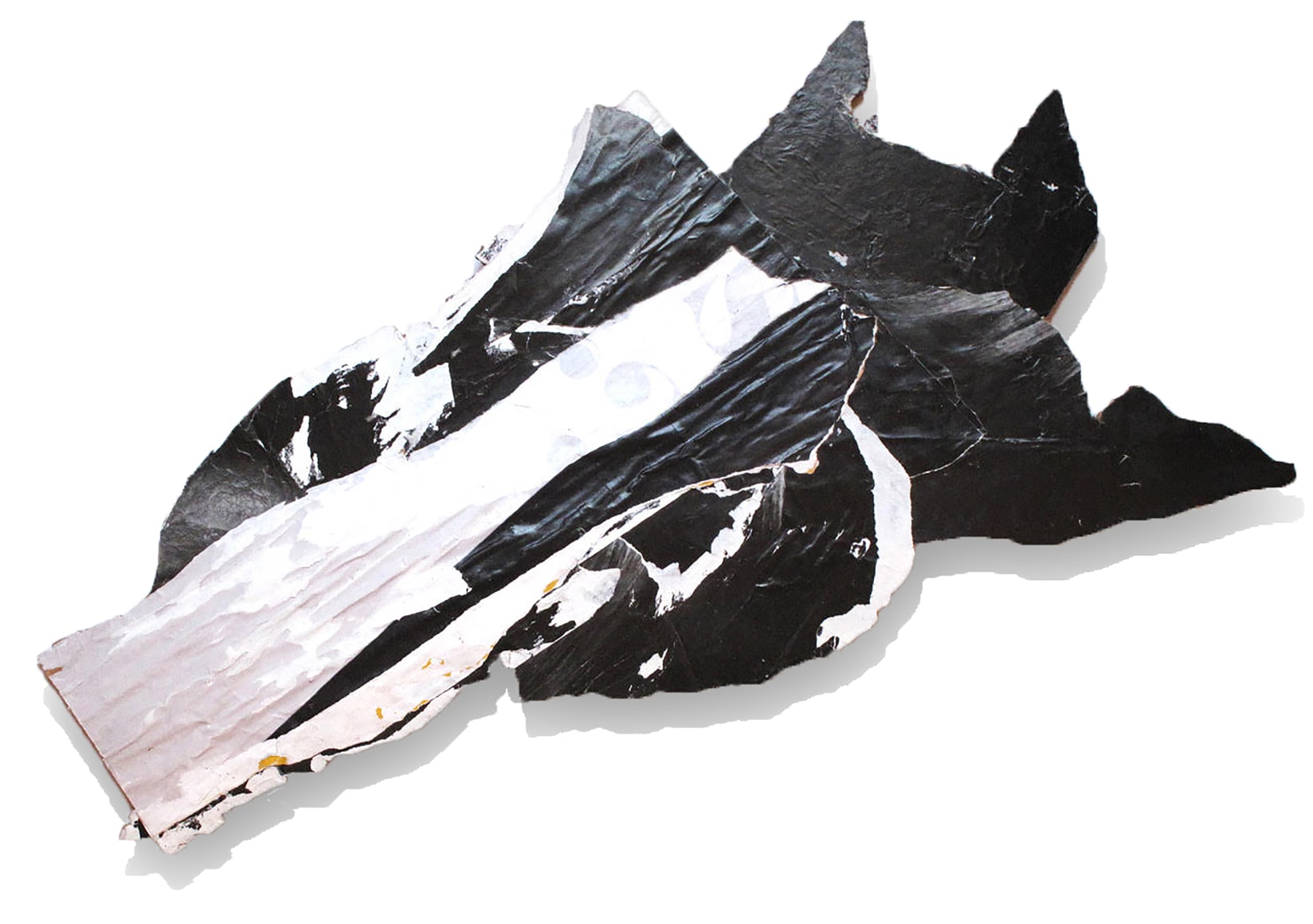 Barbara Knight, Nite Games, 2020, Paper on corrugated board with honeycomb board supports and d-hooks, 16 1/4" x 30" x 3/5" at Anita Rogers Gallery