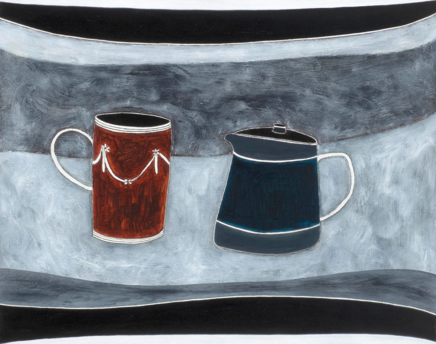 Rachel Nicholson, Cloudy Still Life, 1991, Oil on board, 11 1/2" x 14 1/2" at Anita Rogers Gallery