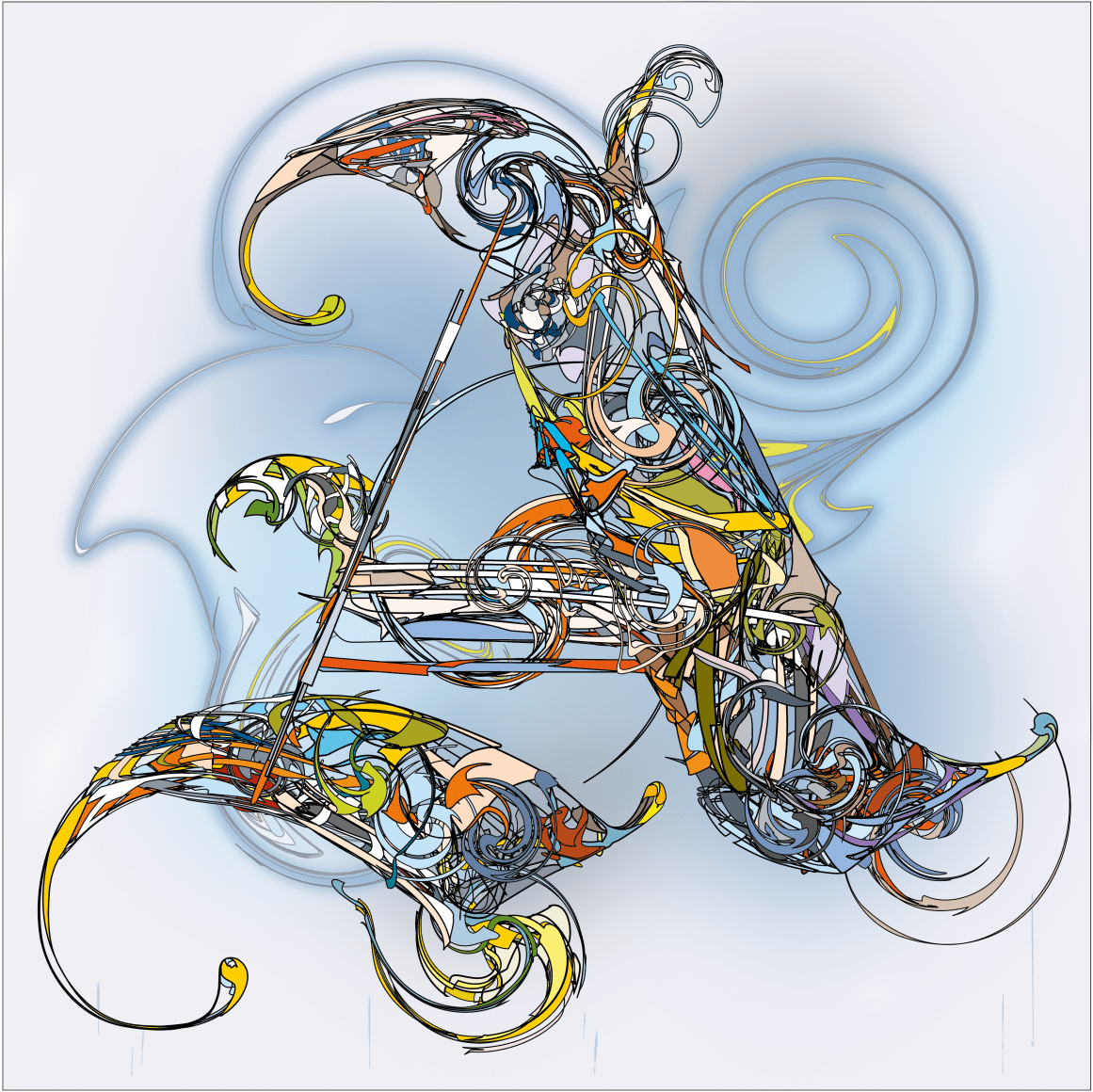 Henry Mandell,&nbsp;Botanical A, 2024, UV polymer on linen, 40&quot; x 40&quot;, 1 of 2 at Anita Rogers Gallery