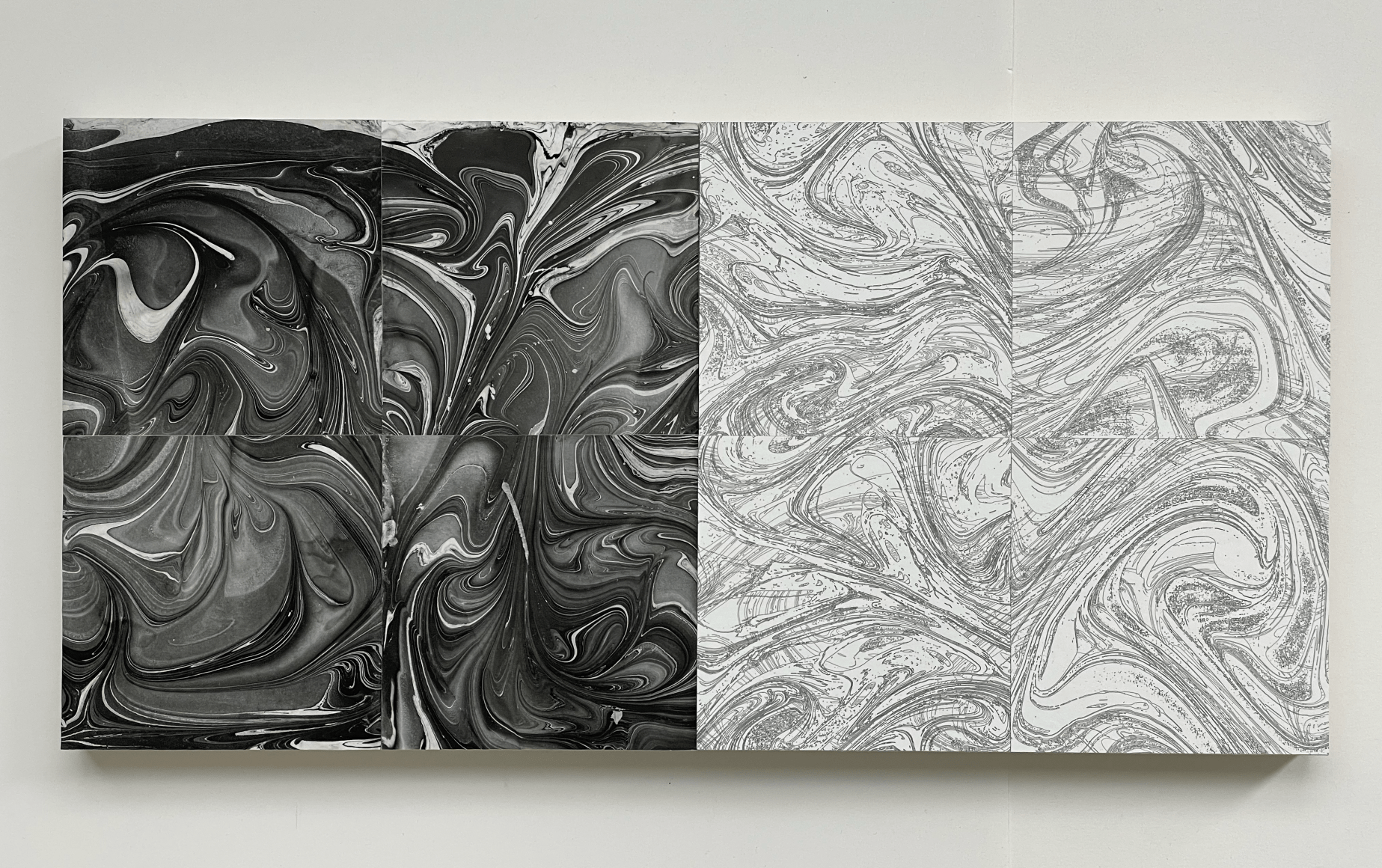 Henry Mandell, Dream, 2022, Acrylic and ultrachrome ink on paper mounted on board, 10" x 20" at Anita Rogers Gallery