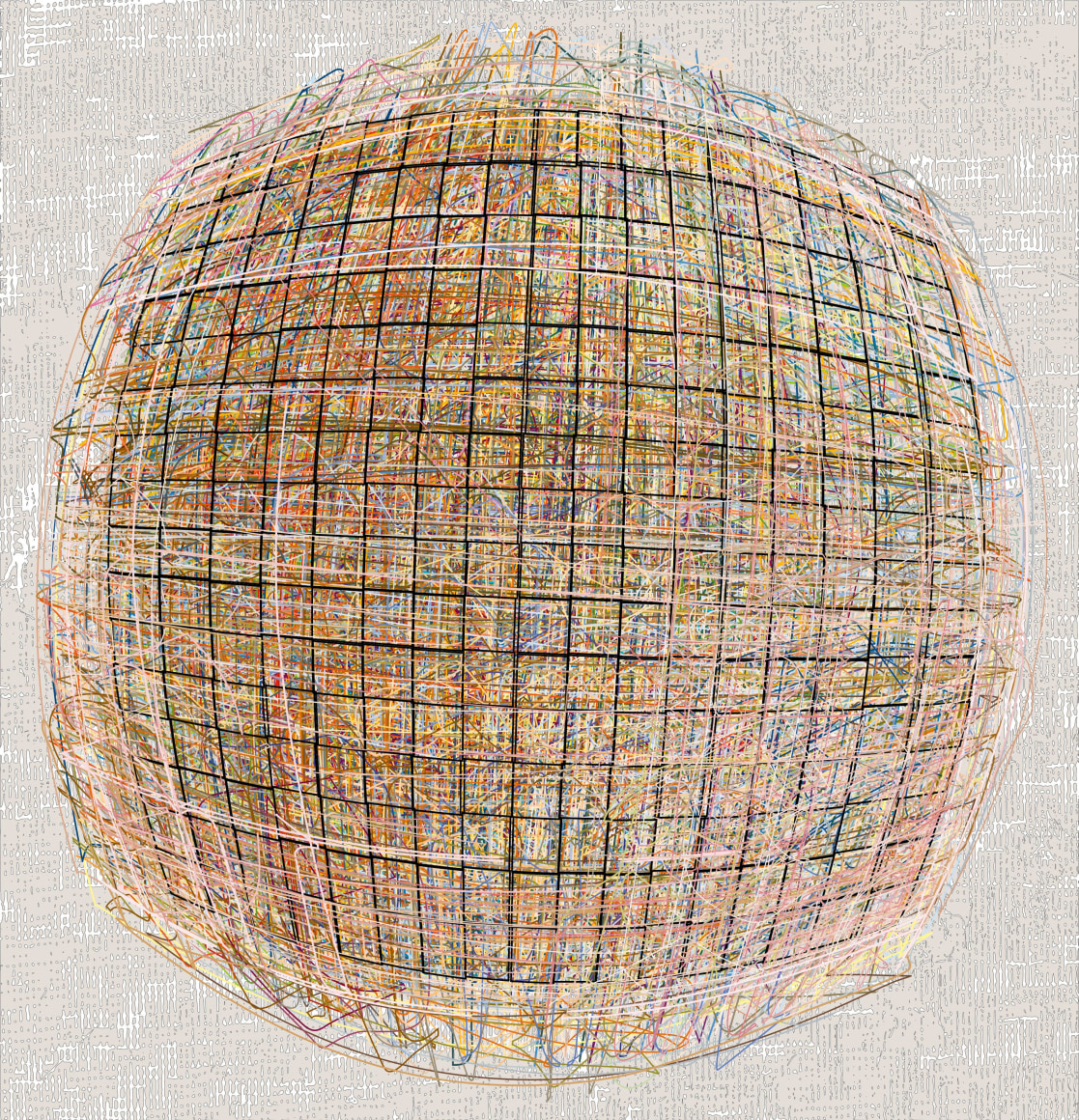 Henry Mandell, Superunknown 46C, 2023, Ultraviolet polymer on linen, 54" x 52" at Anita Rogers Gallery