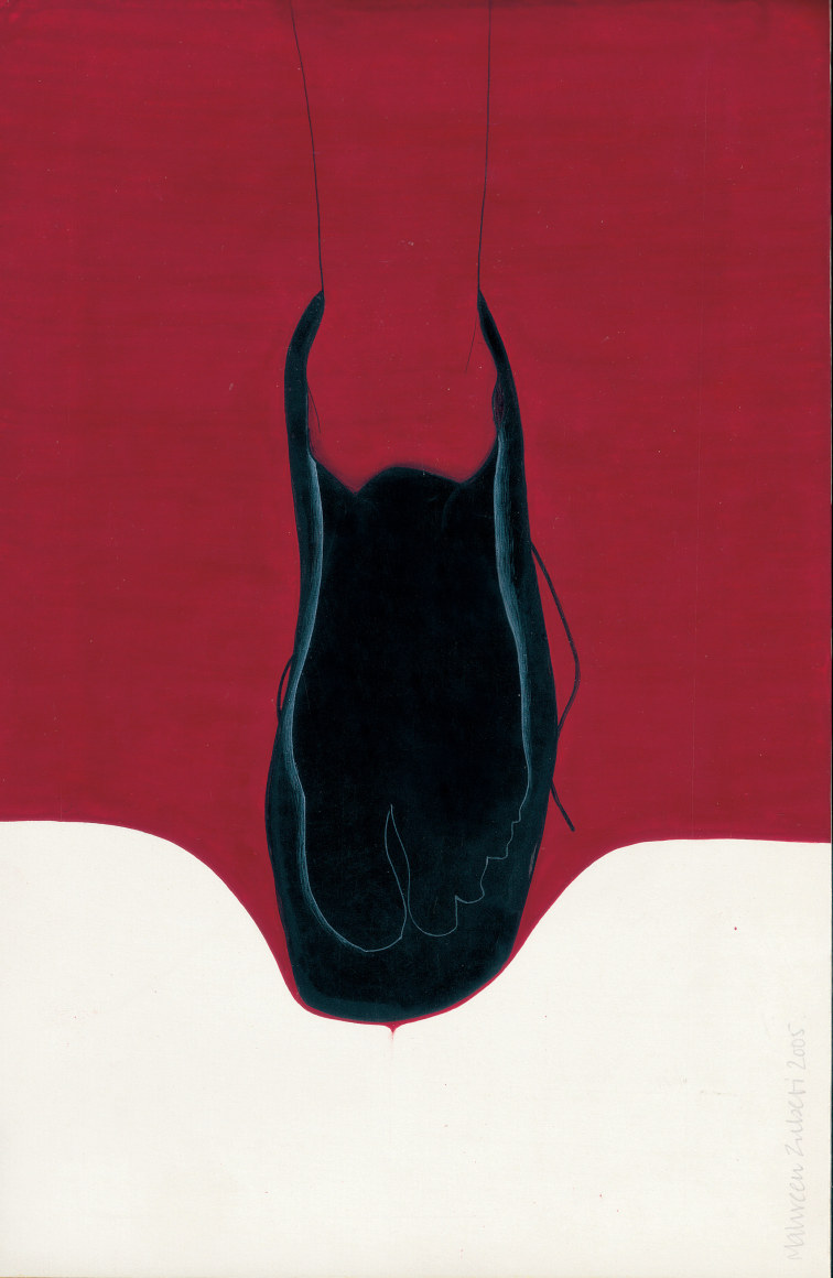 Mahreen Zuberi, The Red Remodelled, 2005, Gouache on wasli, 10 1/4&quot; x 6 1/4&quot;