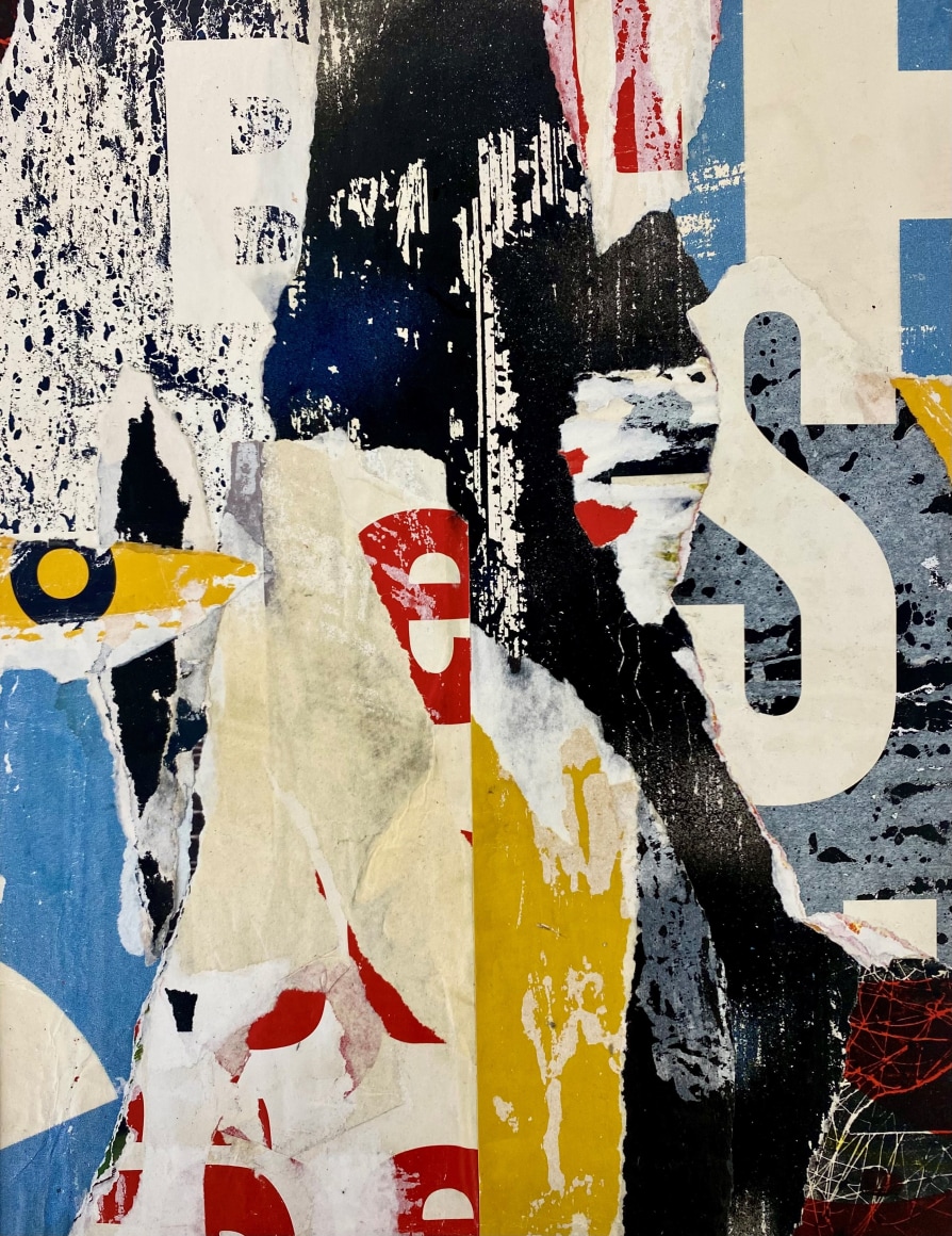 John Schilling. COGNITIVE DISSONANCE. 2023. Monotype & Found Object Collage. 11" x 14"