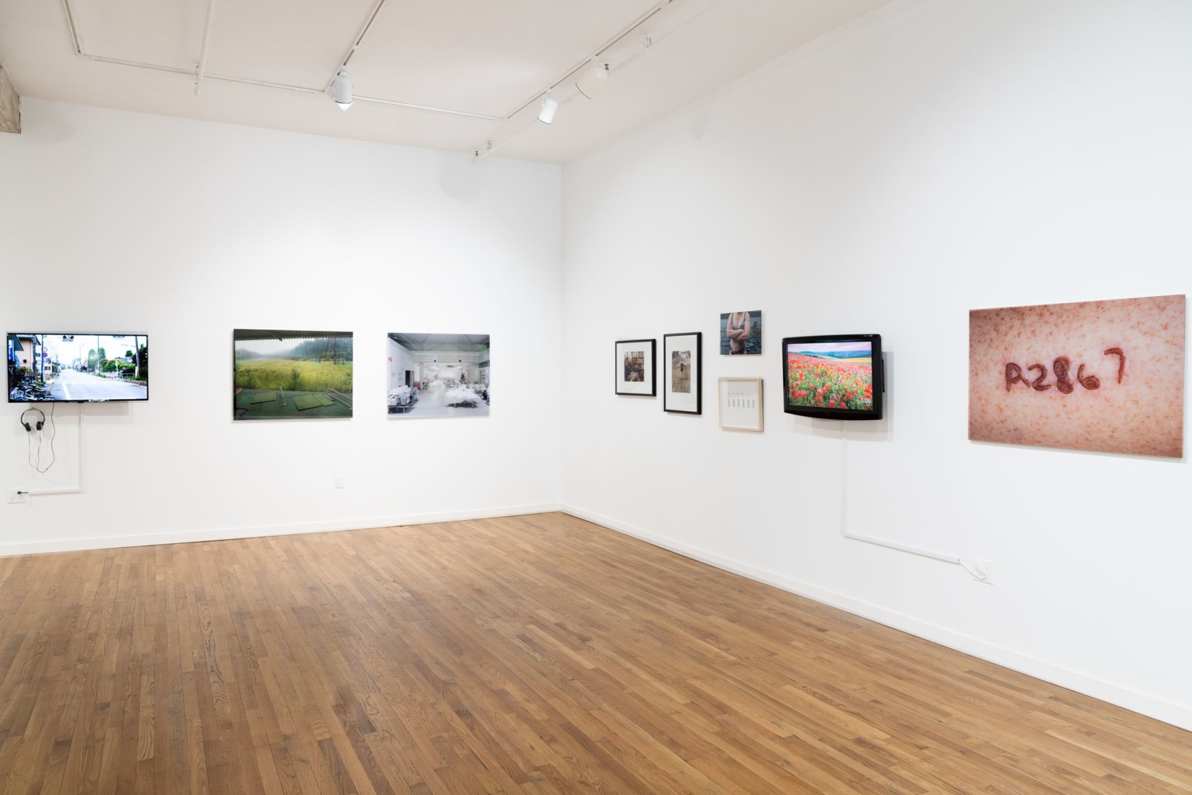 Installation photo of Yishay Garbasz: Women's Art Doesn't End at the Outer Labia (2022) at 494 Greenwich Street, New York.