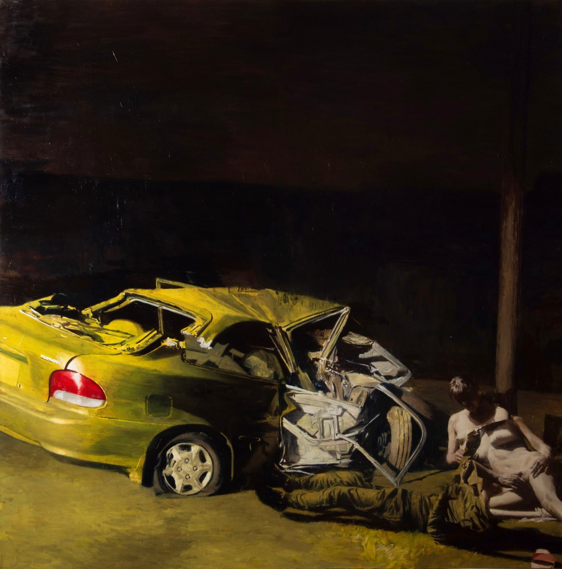 Phil Hale, ANTICLIMB, 2025, Oil on canvas, 51&rdquo; x&nbsp;51&rdquo; at Anita Rogers Gallery