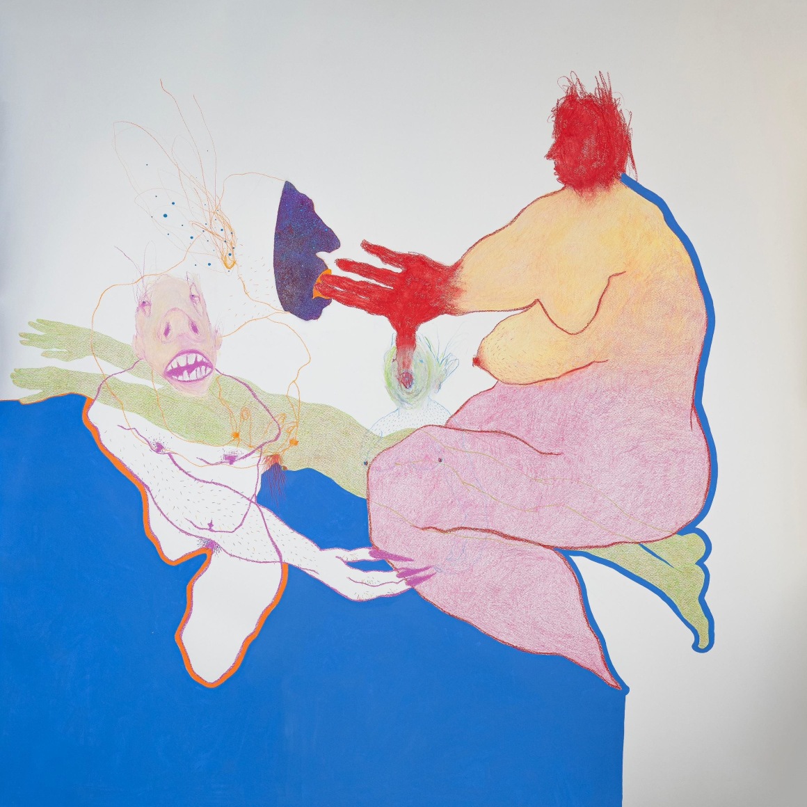 Shirin Mirjamali, Untitled, 2024, Mixed media on paper, 59&quot; x 59&quot; at Anita Rogers Gallery