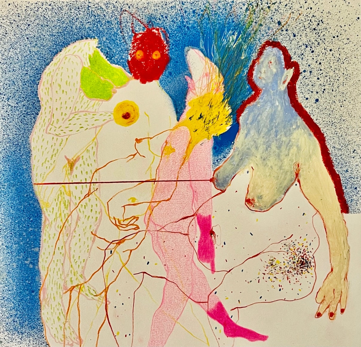 Shirin Mirjamali, Untitled, 2024, Mixed media on paper, 8&quot; x 8&quot;&nbsp; at Anita Rogers Gallery