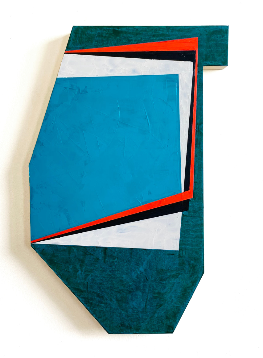 Richard Keen III, Form Singularity No. 256, 2021, Oil on shaped panel, 26&quot; x 16&quot; x 2&quot; at Anita Rogers Gallery
