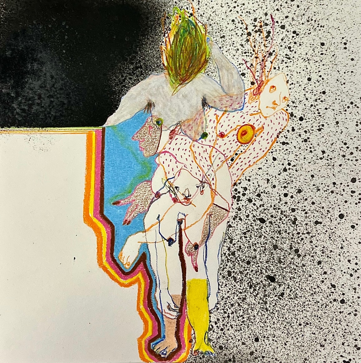 Shirin Mirjamali, Untitled, 2024, Mixed media on paper, 8&quot; x 8&quot;&nbsp; at Anita Rogers Gallery