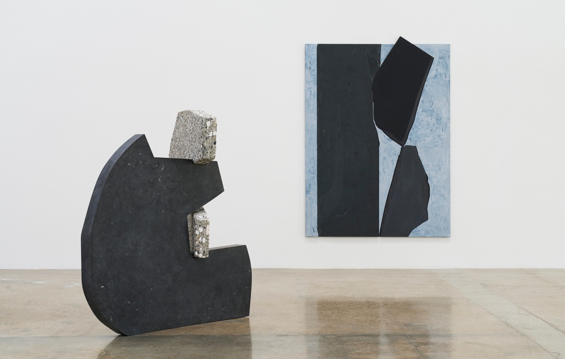 Installation view of &quot;Sam Moyer: Good Friend,&quot; 2021, at Kayne Griffin, Los Angeles