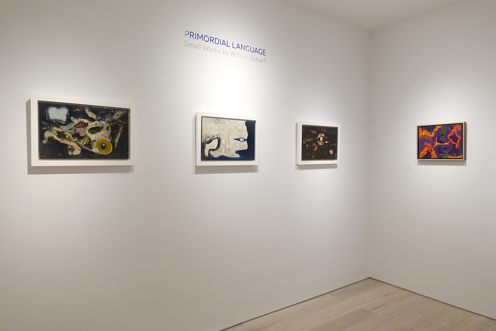 Installation view - Primordial Language: Small Works by William Scharf