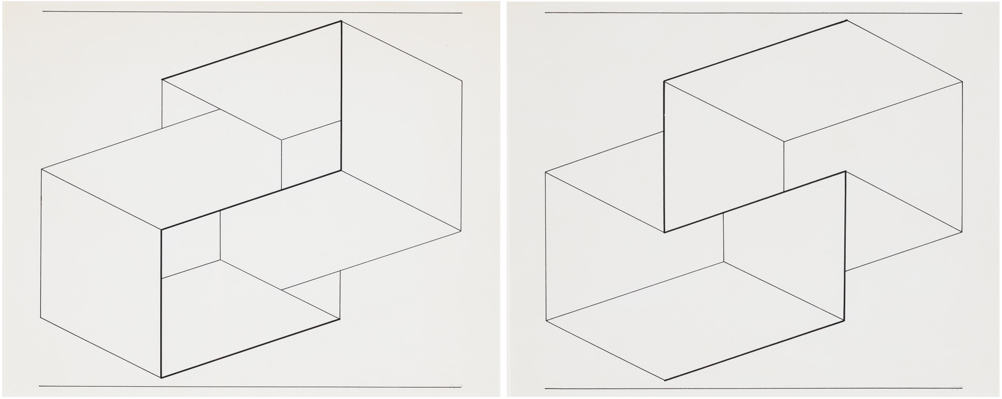 Josef Albers (1888-1976) Drawing of a Structural Constellation I &amp; II: A pair of drawings, 1962