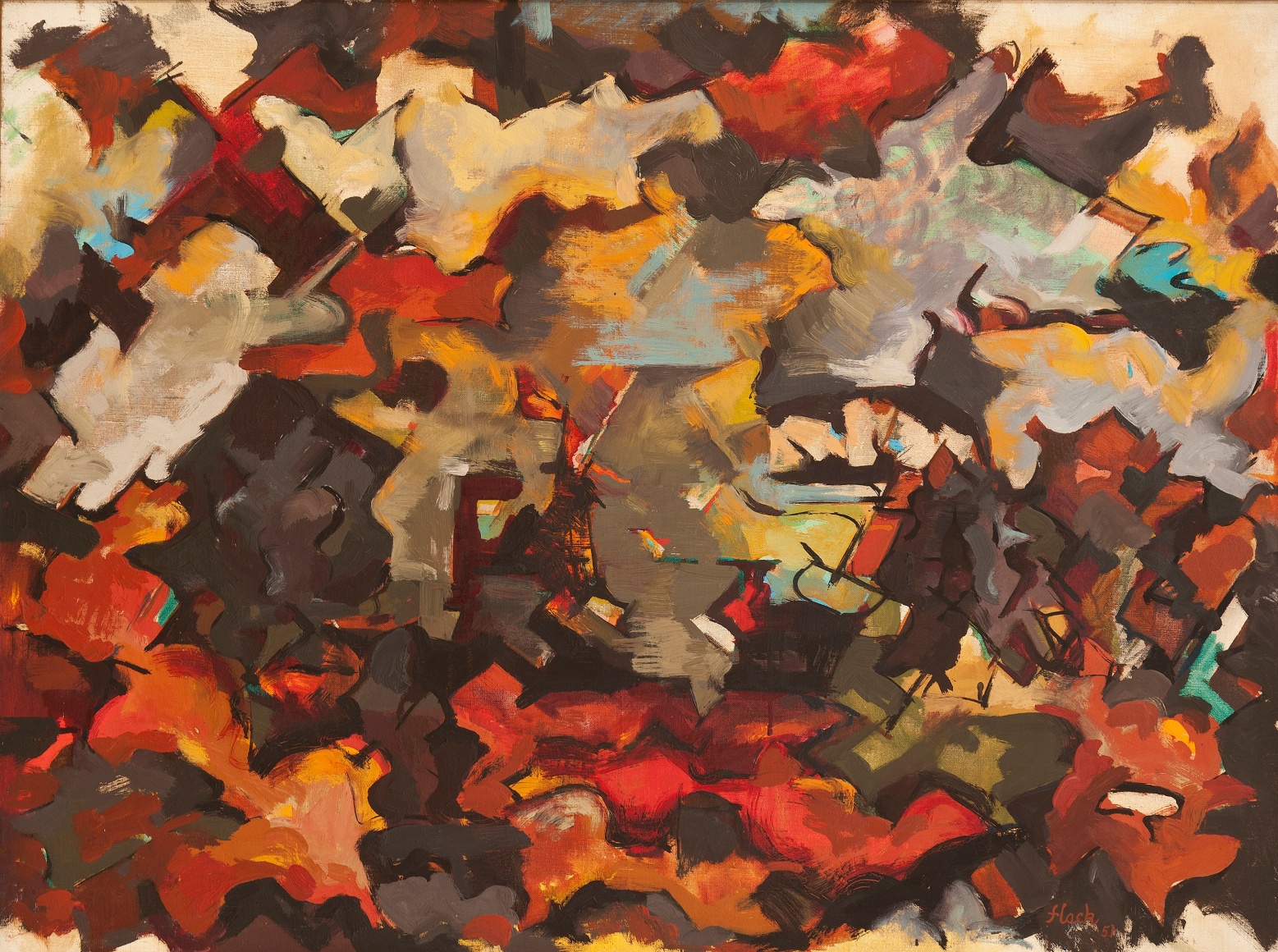 Audrey Flack - Abstract Expressionist Landscape (With Clouds), 1951
