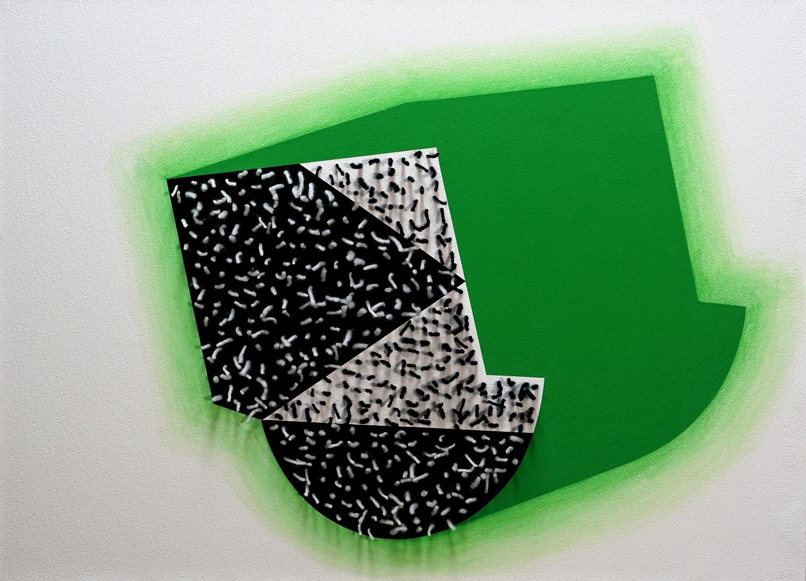 Masked Head 12, 2021, pastel and wool on paper mounted on canvas, 22.25 x 30.5 inches/56.5 x 77.5 cm