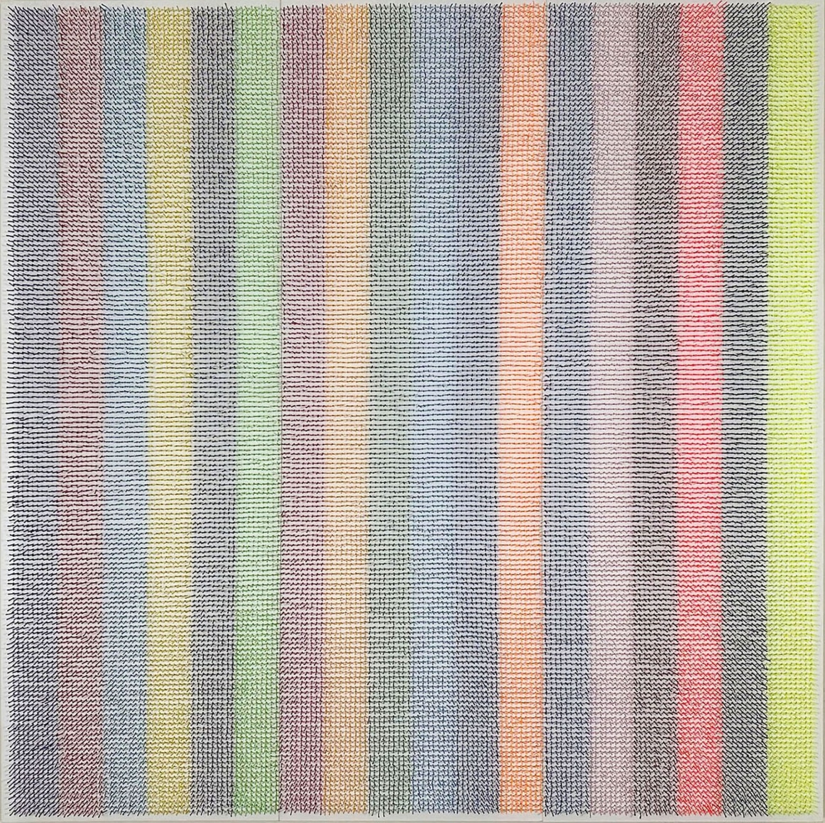 Osi Audi, Goosebumps 8, 2024, yarn on canvas, 213.4 x 213.4 x 6.4 cm (84 x 84 x 2.5 inches)