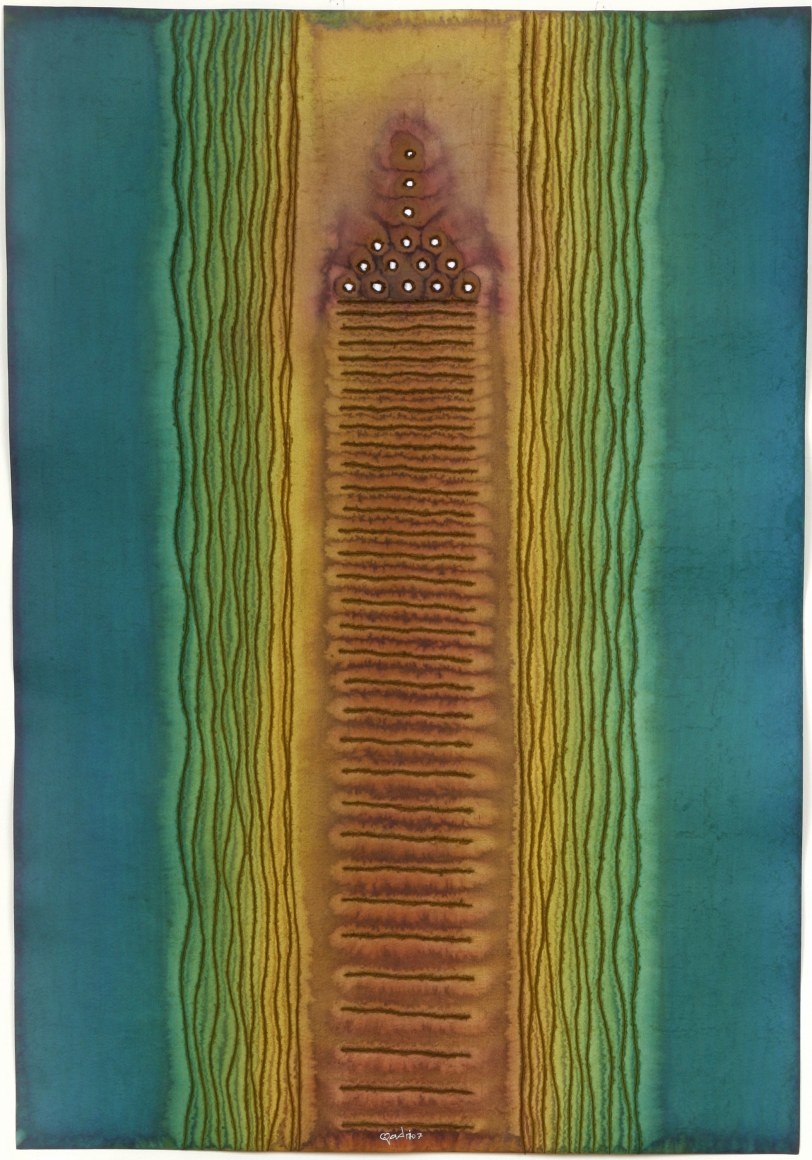 Sohan Qadri, Vana, 2007, ink and dye on paper, 99 x 69 cm (39 x 27 inches)