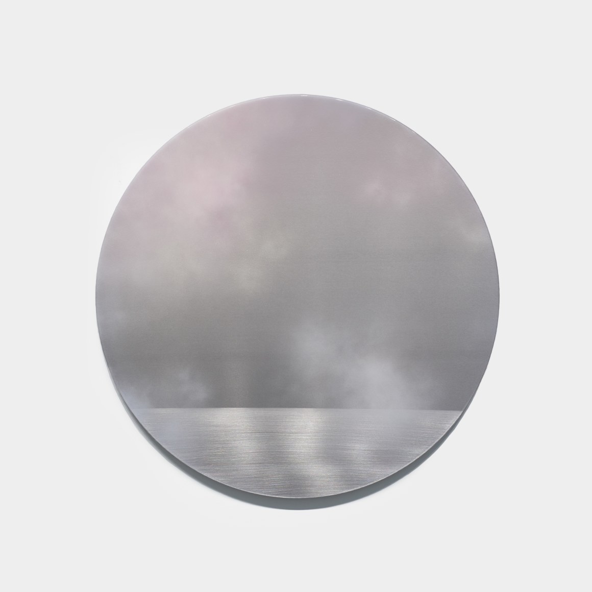 Miya Ando, Yuugure Tondo 07.01.2022 7:57 PM, 2022, dye, micronized pure silver, pigment and resin on aluminum, 91.4 cm (36 inches) tondo