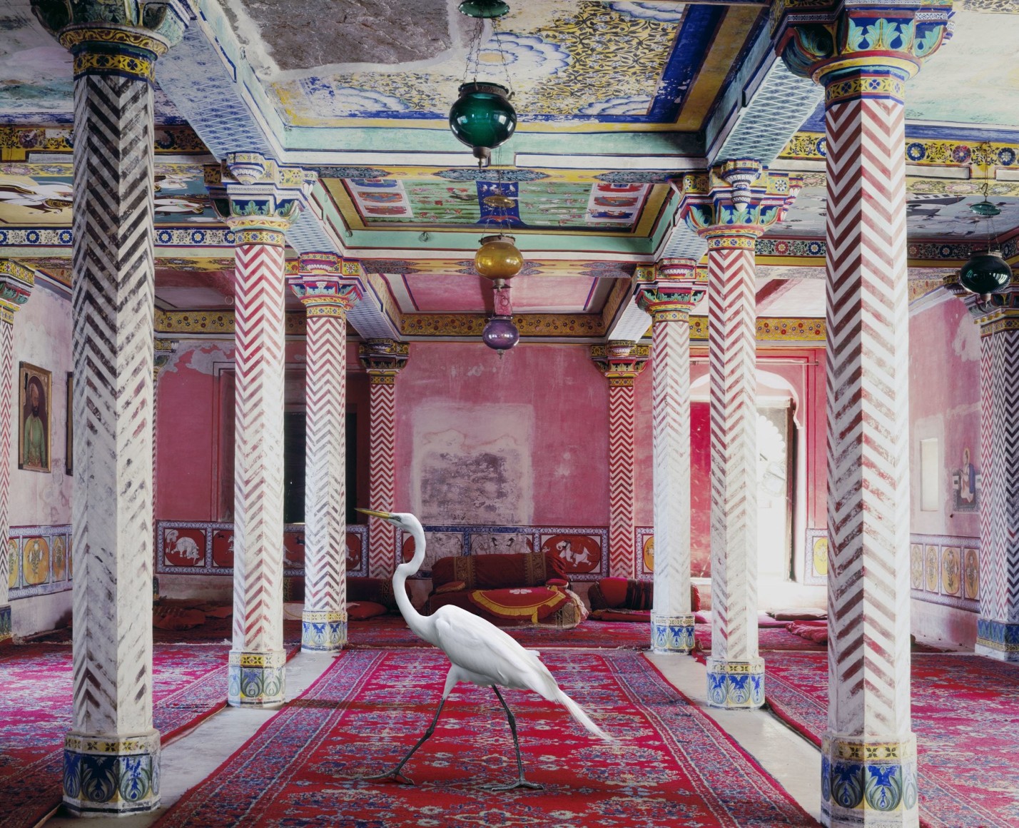 Karen Knorr, Flight to Freedom, Durbar Hall, Dungarpur, 2010, colour pigment print on Hahnem&uuml;hle Fine Art Pearl Paper, 60 x 76.2 cm (23.6 x 30 inches)
