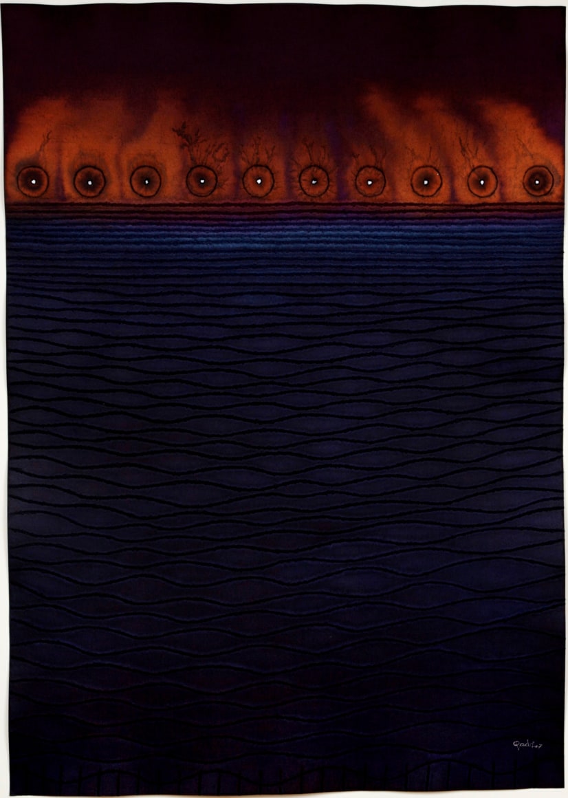 Sohan Qadri, Anila, 2007, ink and dye on paper, 139.7 x 99.1 cm (55 x 39 inches)