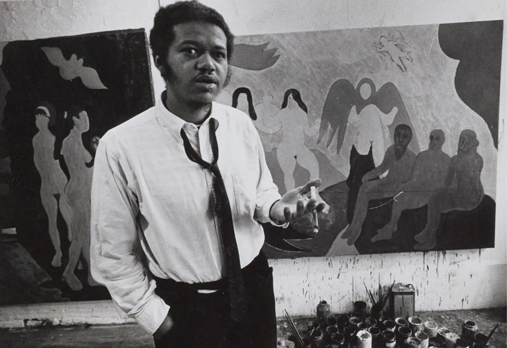 Bob Thompson in his studio, 1964.