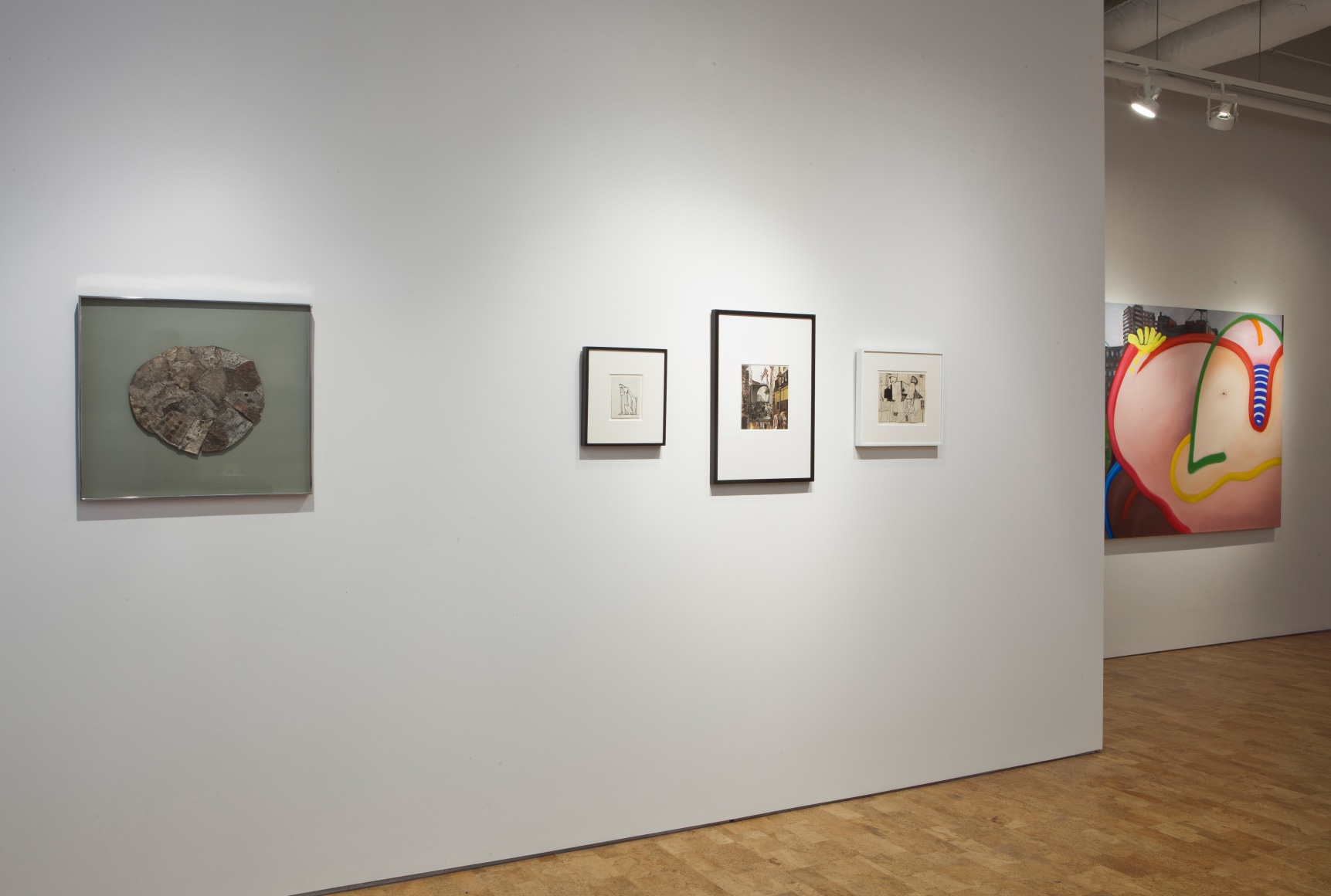 L to R: Alex Katz, "Peter," 2008; Judith Rothschild, Untitled, c. 1945; Ellen Lanyon, Untitled, 1964; Jose de Rivera, "Working Model No. 20," 1955; Jose de Rivera, "Working Model No. 33," 1955; Judith Rothschild, Untitled c. 1945; Judith Rothschild, Untitled c. 1944-45.