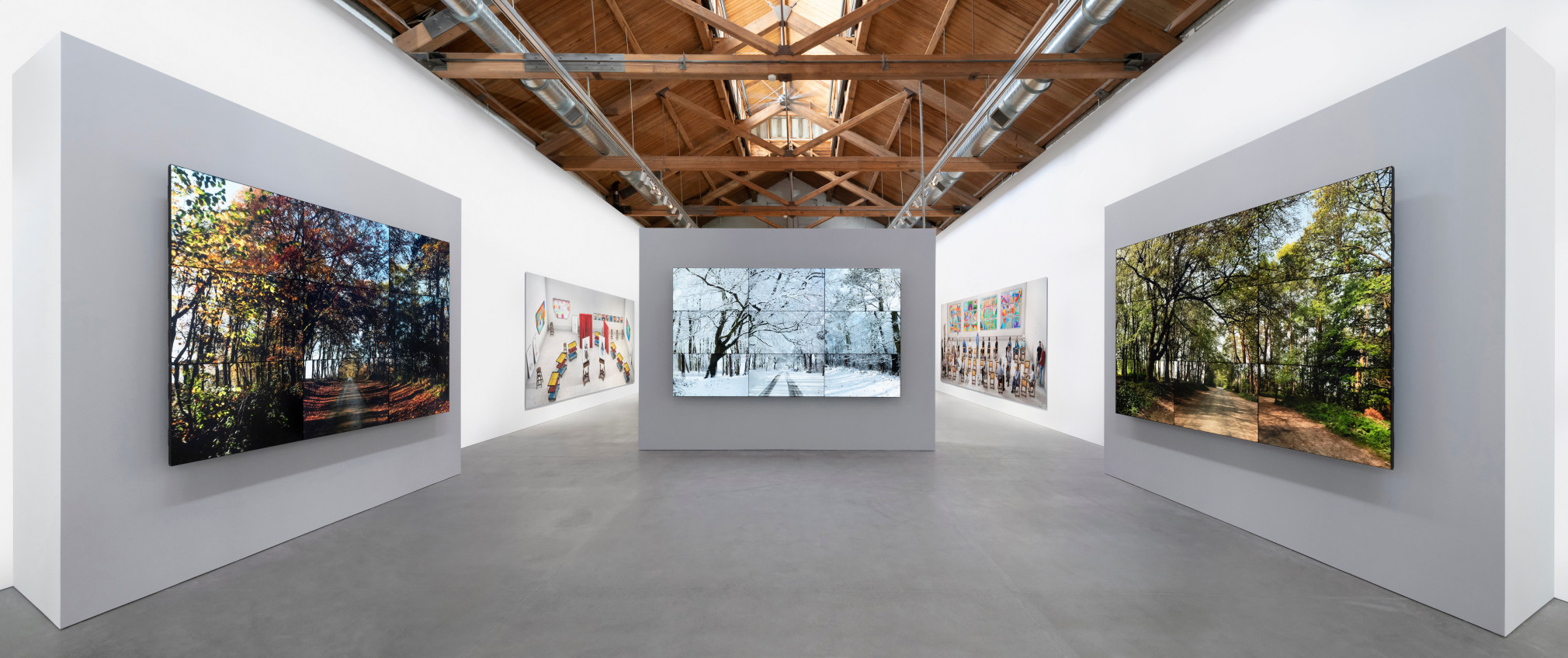 Installation view of David Hockney: Time and More, Space and More... 