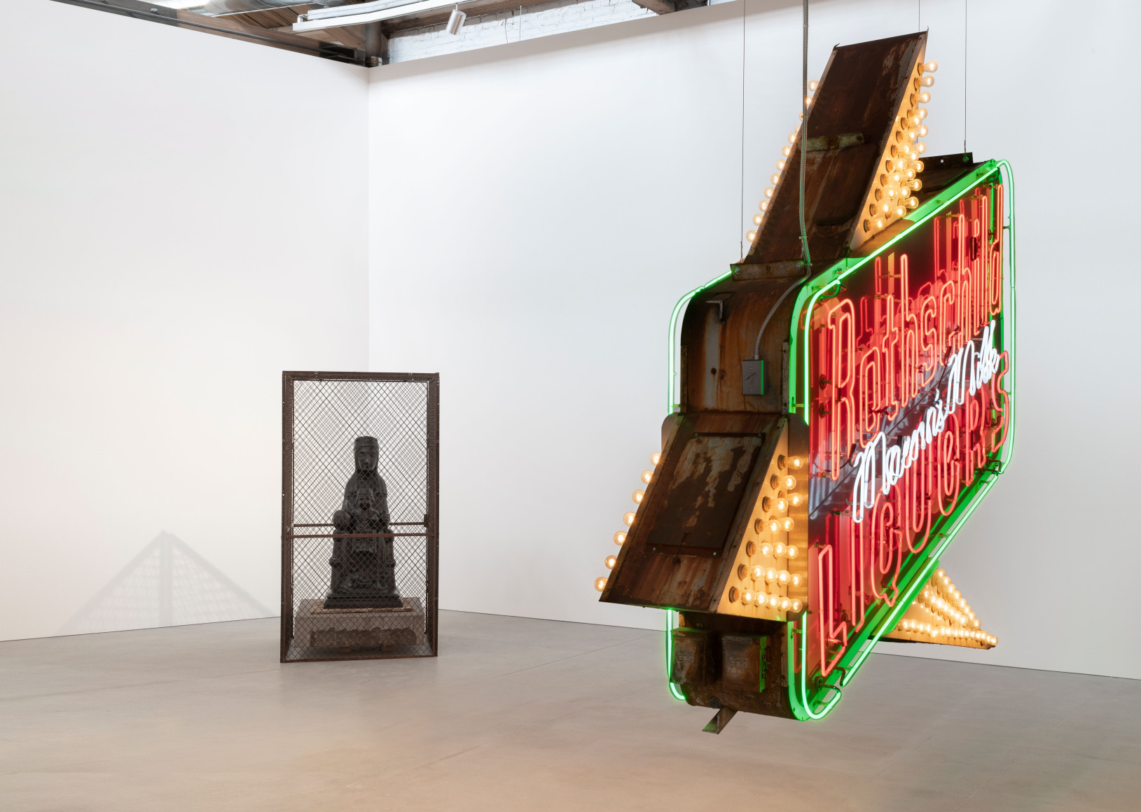 Installation view of Theaster Gates: Every Square Needs a Circle, 2019, Gray Warehouse, Chicago.