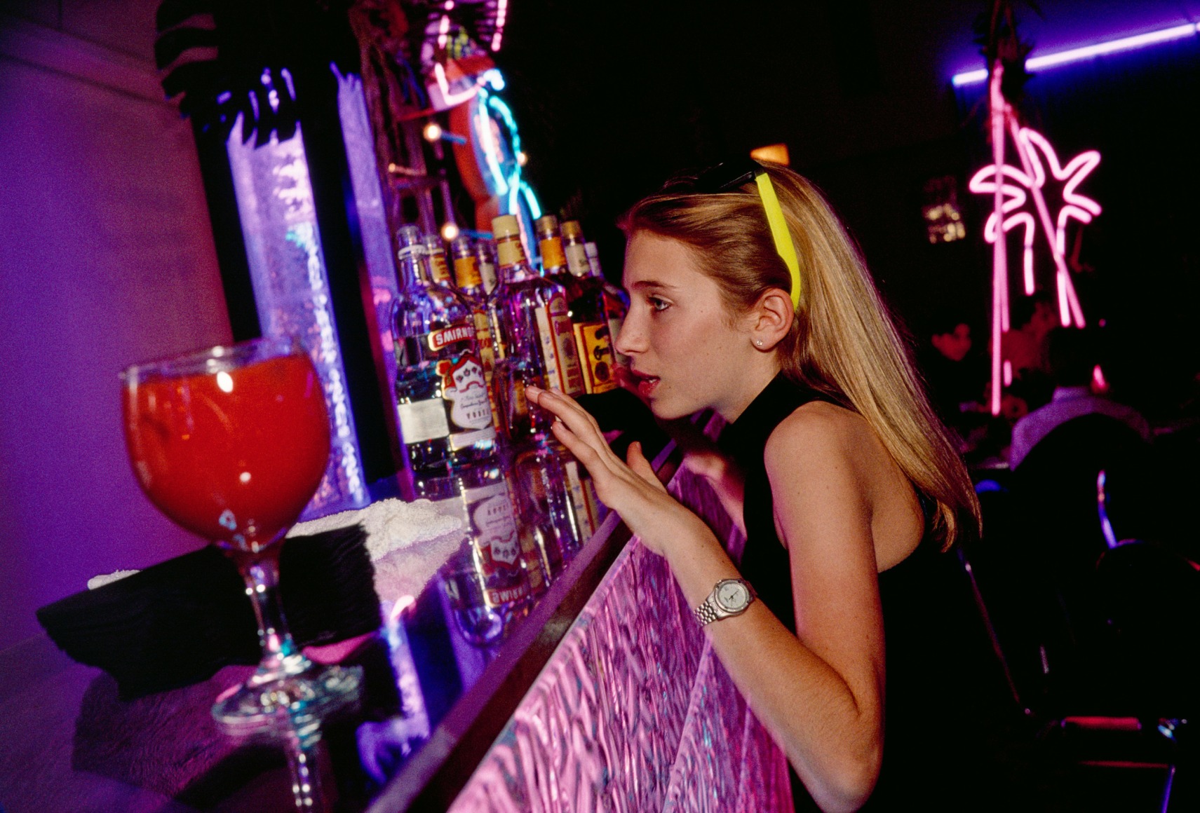 Jessica, 13, orders a nonalcoholic drink at a party, Beverly Hills, Archival Pigment Print