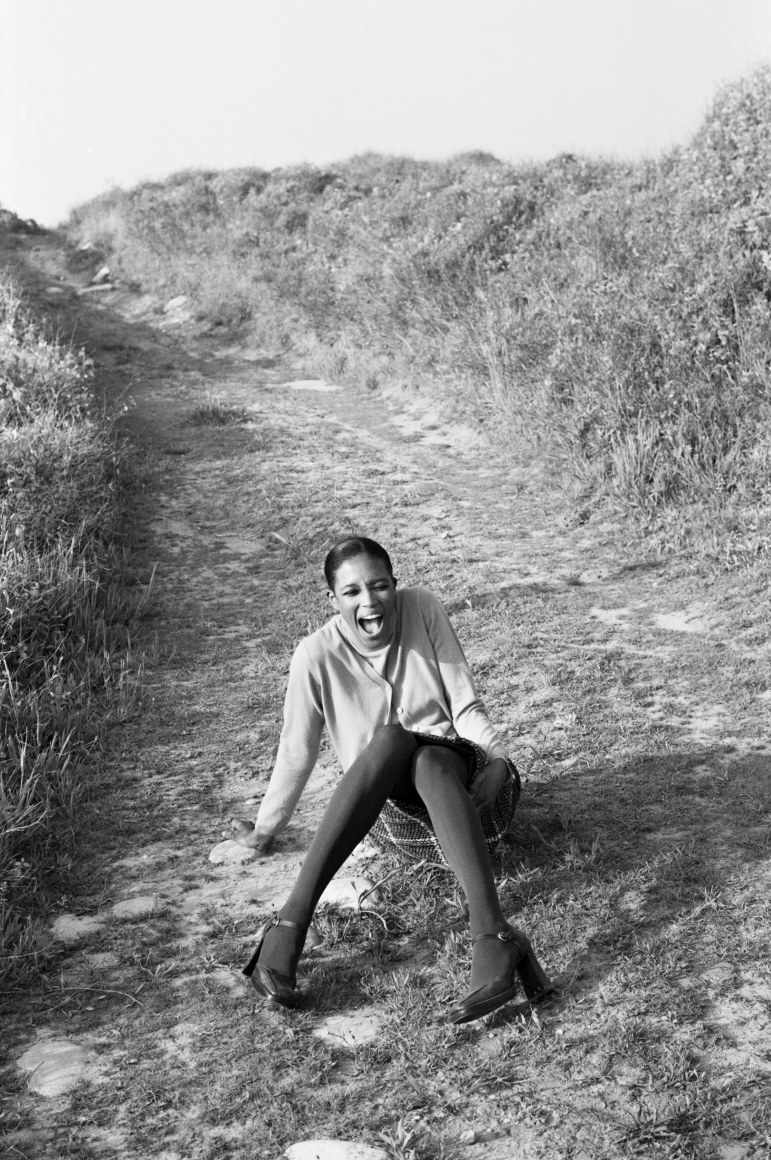Naomi Campbell (laughing), Montauk, NY, American Vogue, 1996, Silver Gelatin Photograph