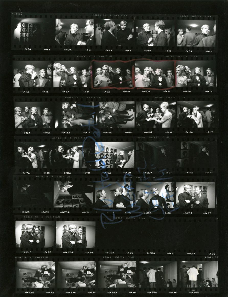 Steve Schapiro, Andy Warhol, Edie Sedgwick and Entourage, New York (Contact Sheet), 1965