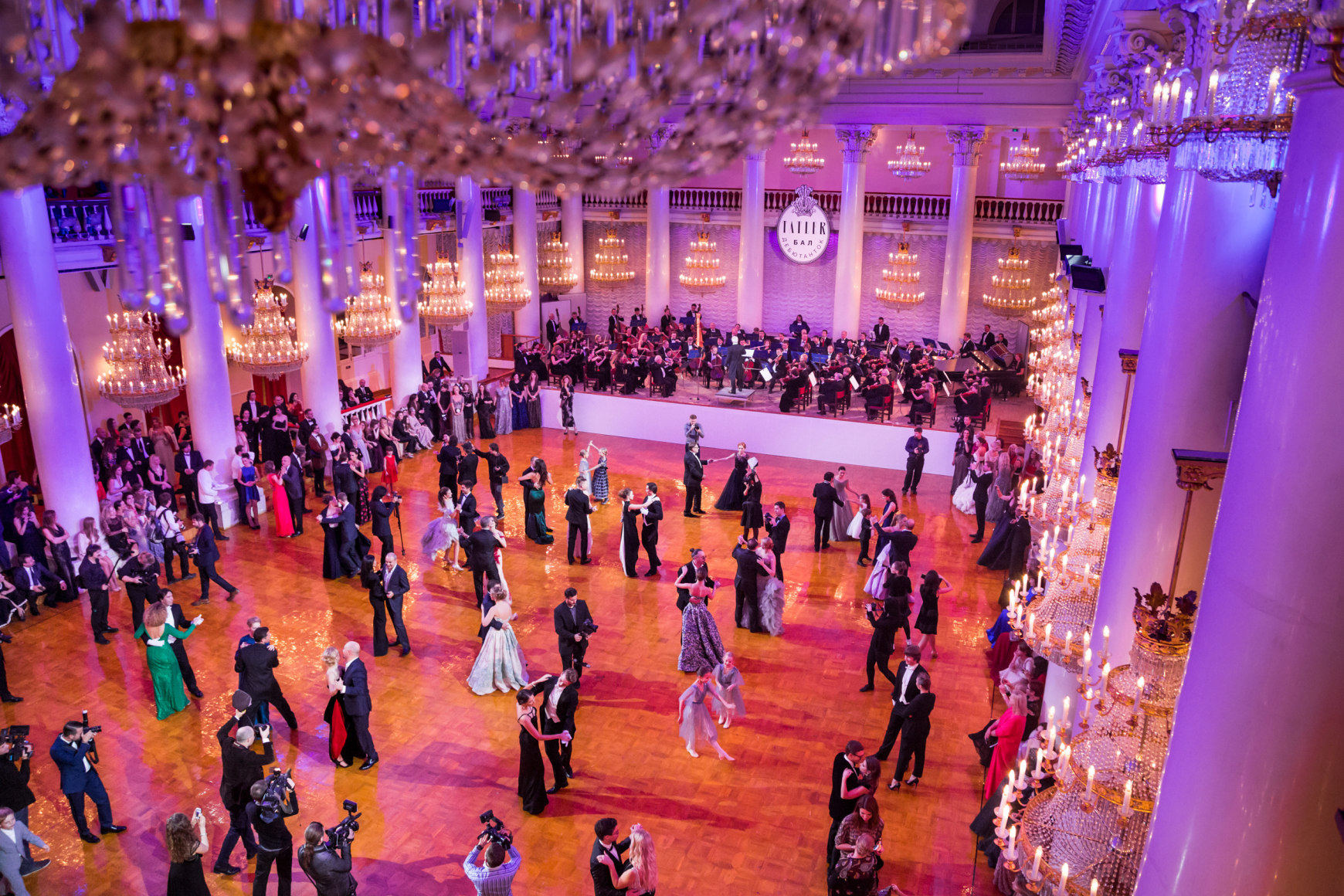 A choreographed waltz, the main event at Tatler’s Debutante Ball, in the Pillar Hall at the Palace of Unions, Moscow, 2014, Archival Pigment Print