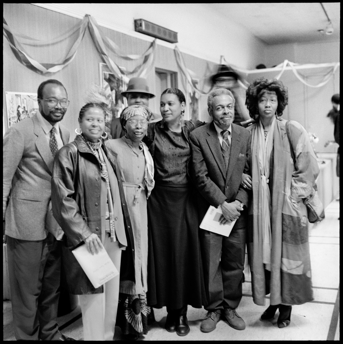 Amiri Baraka, Amina Baraka, Jayne Cortez, Rashidah Ismaili, and friends, Small Press Book Fair, December 2, 1990, Archival Pigment Print, Ed. of 25