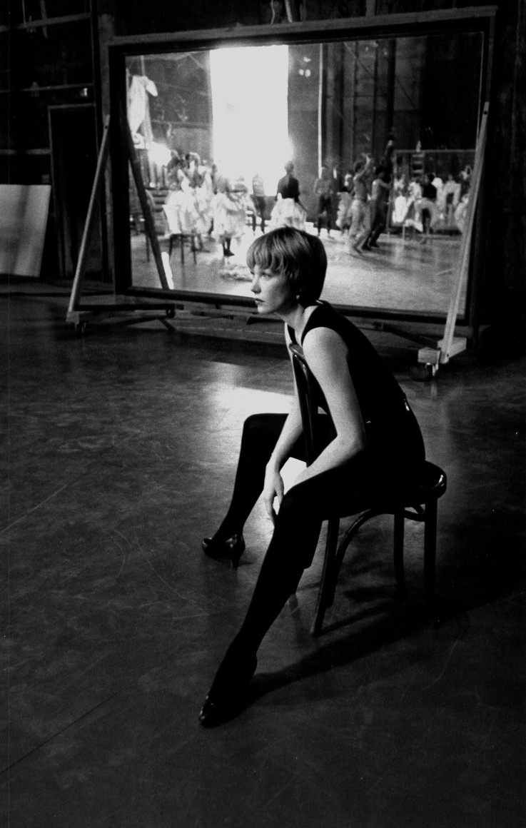 Shirley MacLaine watching the dance rehearsal (in mirror) for "Can Can", 1959, Archival Pigment Print
