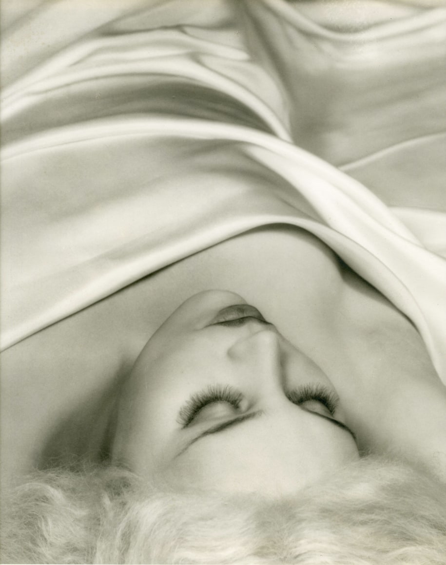 Woman in Bed (under satin sheets), c. 1933, Vintage Silver Gelatin Photograph