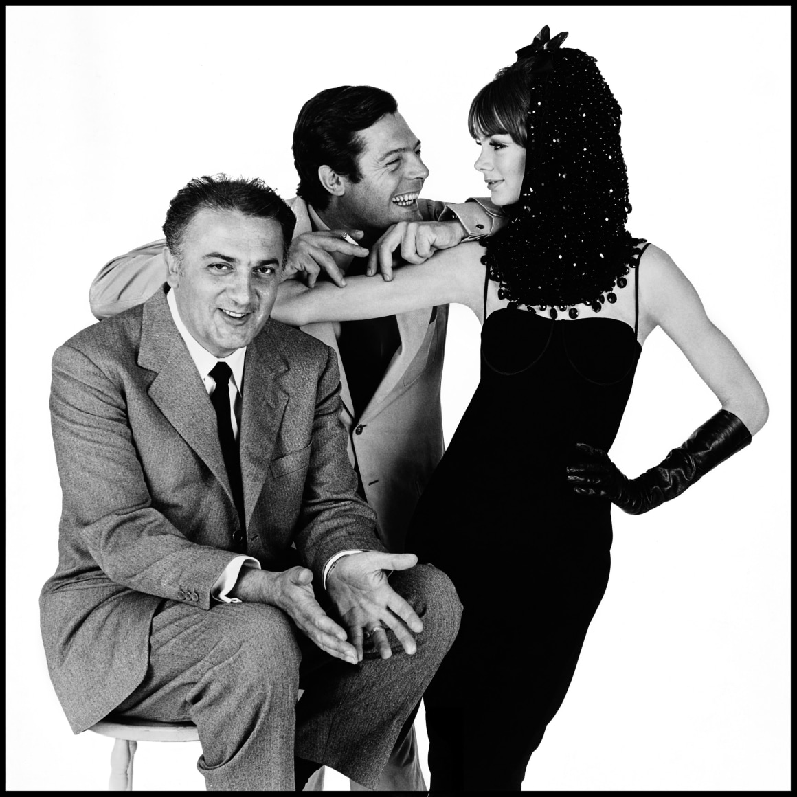 Federico Fellini, Marcello Mastroianni, and Jean Shrimpton, 1960s, Archival Pigment Print, Ed. of 10 with 2APs
