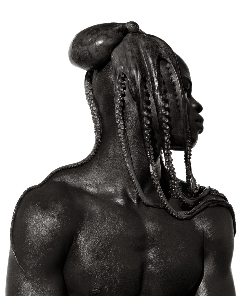 Djimon with Octopus, Hollywood, 1989